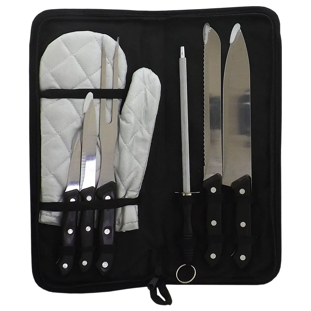 Kit Churrasco c/ 7 Peças Cabo Preto 
